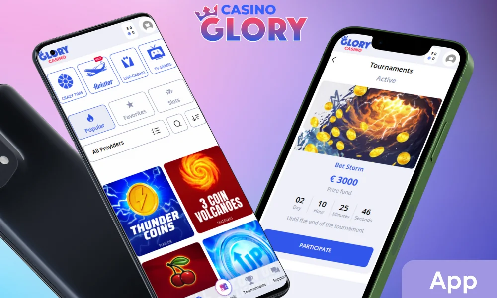 Glory Casino has its own app available for free